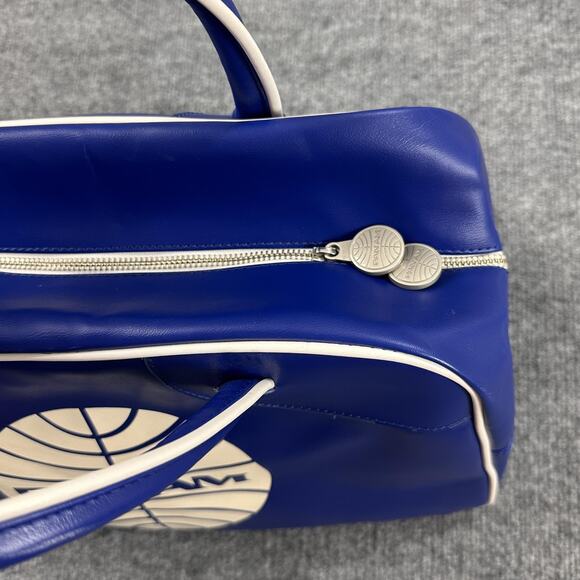 Vintage Pan Am Explorer Bag Blue Top Handle Travel Bag Limited Edition Leather - Picture 5 of 15